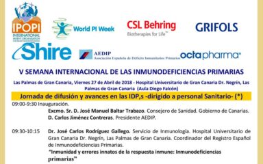 jornada de difusion aedip v semana internacional de inmunodeficiencias primarias laspalmas
