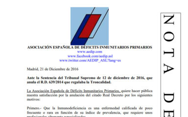 nota de prensa aedip sentencia troncalidad